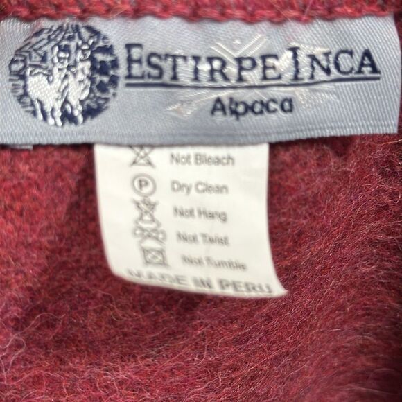 Estirpe Inca Alpaca 100% Poncho Button Front Scarf Attached Cozy Elegant Luxury - Picture 14 of 16
